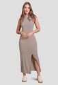 Vestido Largo Mujer Café Pardo Atypical 103739 de Atypical