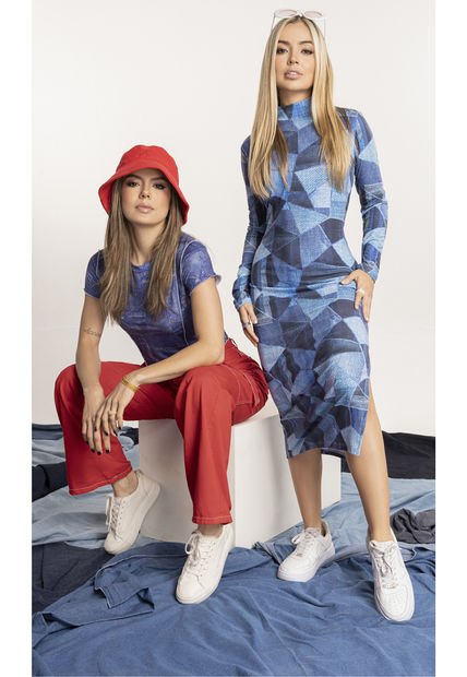 Vestido Largo Juvenil Estampado Atypical 1532