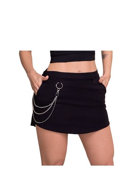 Falda Short Juvenil Femenino Negro Atypical