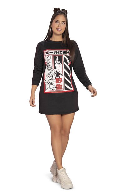 Vestido Corto Mujer Negro Atypical 34742