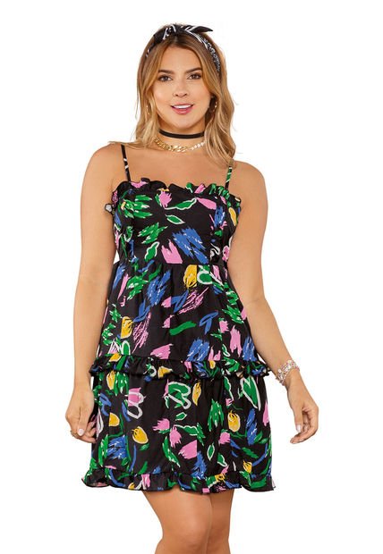 Vestido Corto Juvenil Estampado Atypical 87048