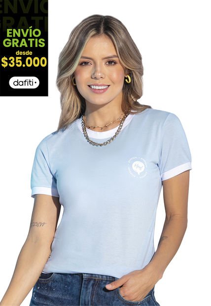 Camiseta Juvenil Azul Claro Atypical 92669