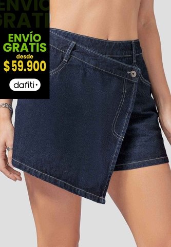 Falda Short Mujer Azul Oscuro Atypical 113743 Atypical