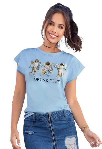 Camiseta Para Mujer Azul Claro ATYPICAL