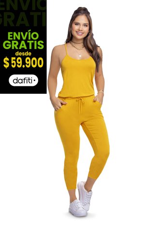 Enterizo Largo Mujer Mostaza Atypical 3832 Atypical