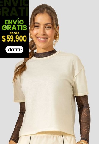 Camiseta Mujer Crema Atypical 114249 Atypical