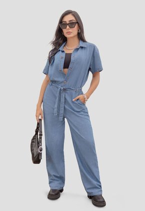 Enterizo Largo Mujer Azul Medio Atypical 106567