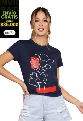 Camiseta Mujer Azul Navy Atypical 9560 Atypical