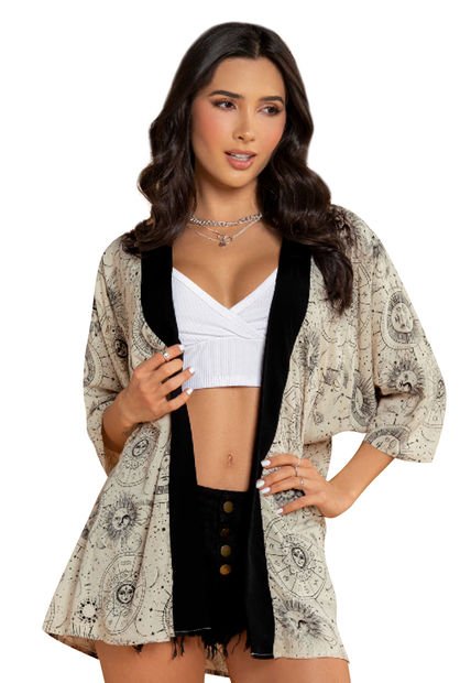 Kimono Mujer Estampado Atypical 89136