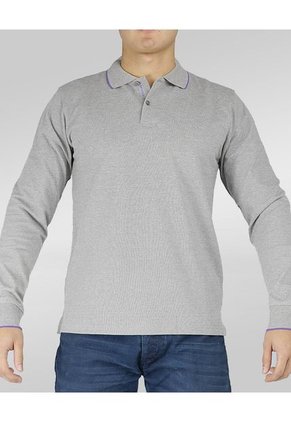 Camisa Polo Manga larga Azzaro Heather Gris