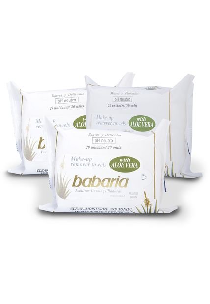 Pack 3 Toallitas Desmaquillantes Babaria Aloe Vera