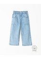 Jean Wide Leg Tiro Alto Algodón índigo Medio Niña Azul Oscuro de BABY FRESH