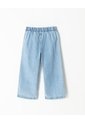 Jean Wide Leg Tiro Alto Algodón índigo Medio Niña Azul Oscuro de BABY FRESH