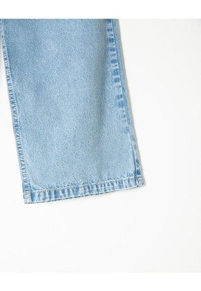 Jean Wide Leg Tiro Alto Algodón índigo Medio Niña Azul Oscuro
