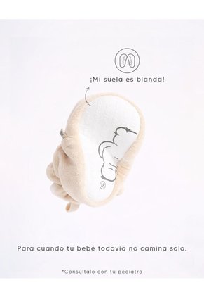 Botines Escarpines Suela Blanda Crudo Bebé Unisex Beige