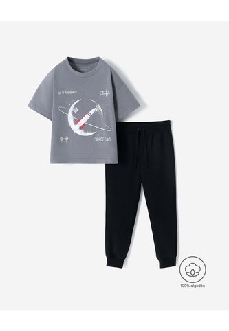 Conjunto Camiseta + Pantalón Algodón Niño Negro BABY FRESH