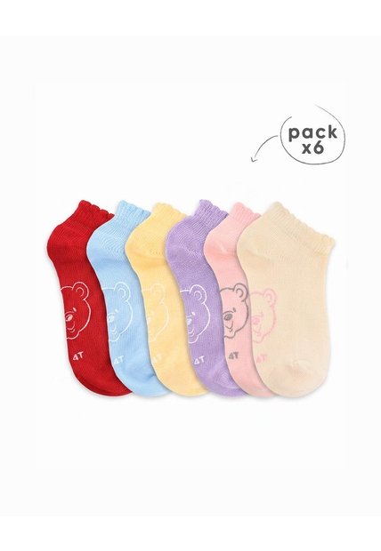 Medias Niña Tobilleras Pack X6 Surtido Multicolor