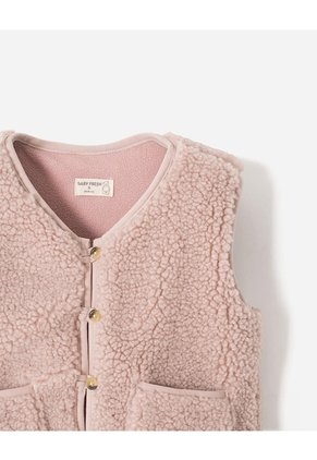 Chaleco Regular Peludo Palo De Rosa Niña Rosa Claro