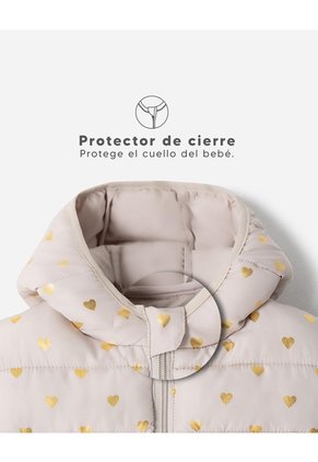 Chaqueta Regular Acolchada Estampado Niña Beige