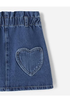 Falda Denim Tiro Medio índigo Niña Azul Oscuro