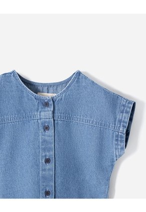 Enterizo Corto Regular índigo Medio Niña Azul Oscuro