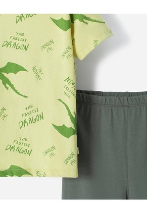 Pijama Camiseta + Pantalón Algodón Niño Verde