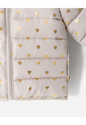 Chaqueta Regular Acolchada Estampado Niña Beige