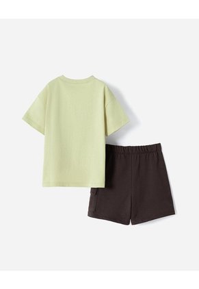 Conjunto Camiseta + Bermuda Algodón Niño Verde