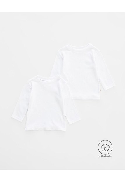 Camibuso Algodón X2unds Blanca Bebé Unisex Blanco