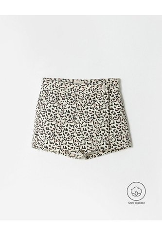 Falda Short Denim Algodón Niña Beige BABY FRESH
