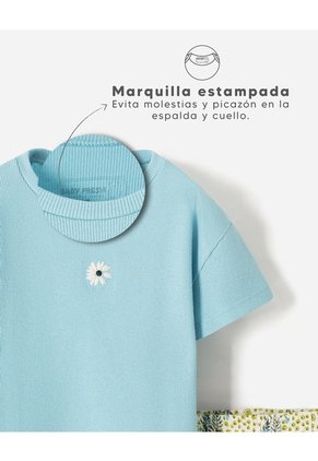 Conjunto Camiseta + Short Algodón Surtido Niña Beige