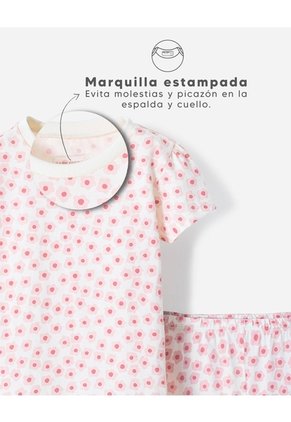 Pijama Camiseta + Pantalón Algodón Estampada Niña Beige
