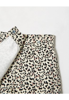 Falda Short Denim Algodón Niña Beige