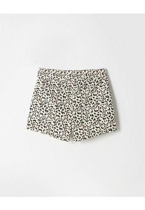 Falda Short Denim Algodón Niña Beige