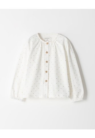 Camisa Manga Larga Regular Blanca Brillos Niña Blanco BABY FRESH