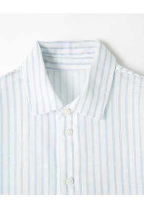 Camisa Manga Corta Regular Algodón Rayas Niño Multicolor