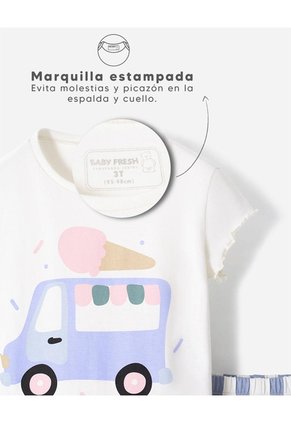 Pijama Camiseta + Short Niña Beige