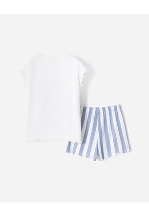 Pijama Camiseta + Short Niña Beige