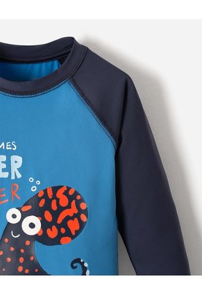Camibuso Regular Protección UV Estampado Niño Azul