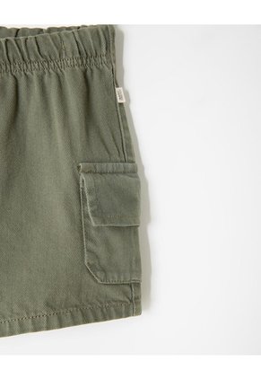 Bermuda Cargo Denim Algodón Verde Niño Verde
