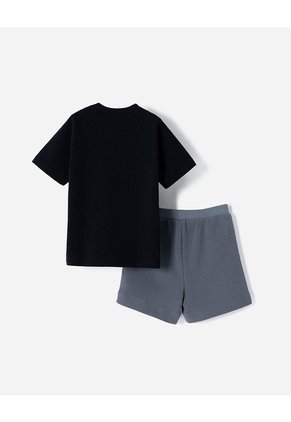 Conjunto Camiseta + Bermuda Algodón Niño Negro