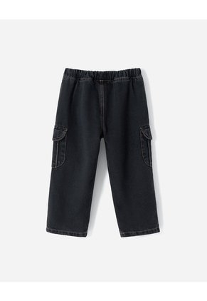 Jean Cargo Negro Niño Azul