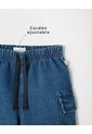 Bermuda Cargo Denim Algodón índigo Oscuro Niño Azul Oscuro de BABY FRESH