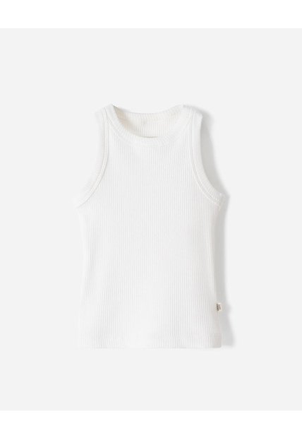 Camiseta Slim Tejido De Punto Blanca Niña Blanco