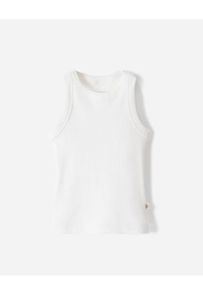Camiseta Slim Tejido De Punto Blanca Niña Blanco