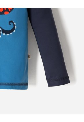 Camibuso Regular Protección UV Estampado Niño Azul