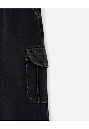 Jean Cargo Negro Niño Azul
