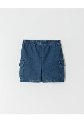 Bermuda Cargo Denim Algodón índigo Oscuro Niño Azul Oscuro