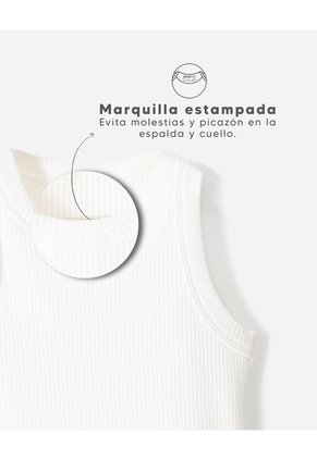 Camiseta Slim Tejido De Punto Blanca Niña Blanco