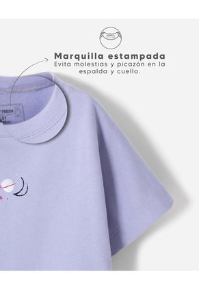 Camiseta Algodón Lavanda Niña Lavanda